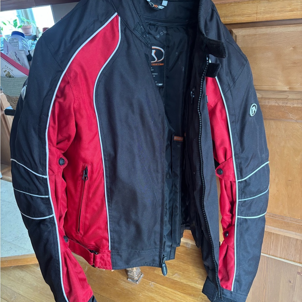 Dynamic Fieldsheer Black and Red Full Armor Motorcycle Racing Jacket